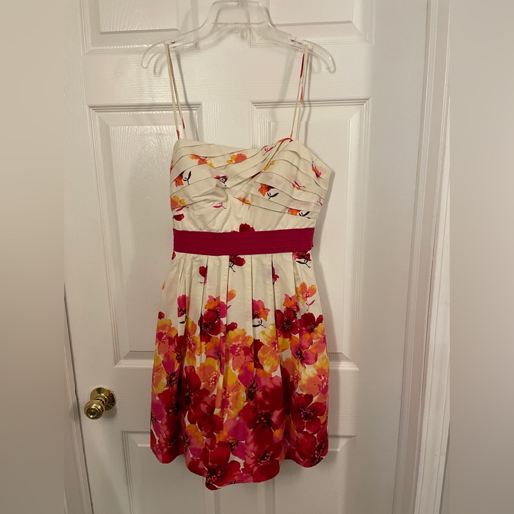 Pink & Cream Floral Summer Dress. Juniors size 11.